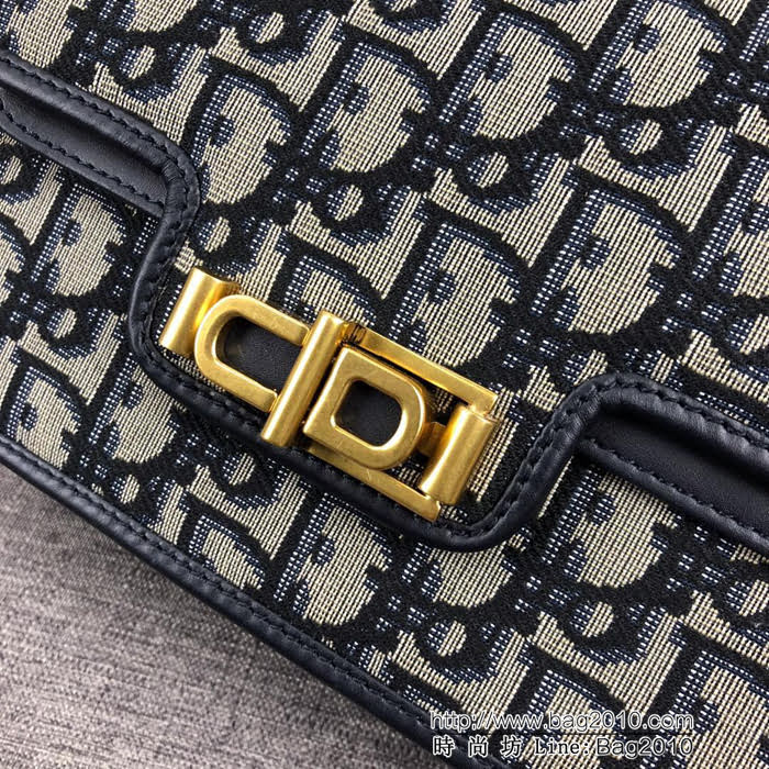 DIOR迪奧 老花布系列 Dior oblique 帆布斜挎包 復古CD扣  zdo1236